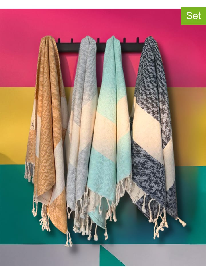 Towel to Go 4er-Set: Handtücher in Bunt - onesize