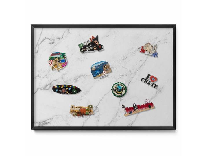 MAGNETTAFEL 70x50 cm schwarzer Rahmen – Regelmäßiges Ornamentmuster