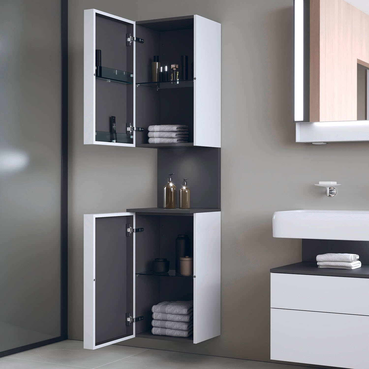 Duravit Collection One Hochschrank 40 x 176 cm, 2 Türen Anschlag links