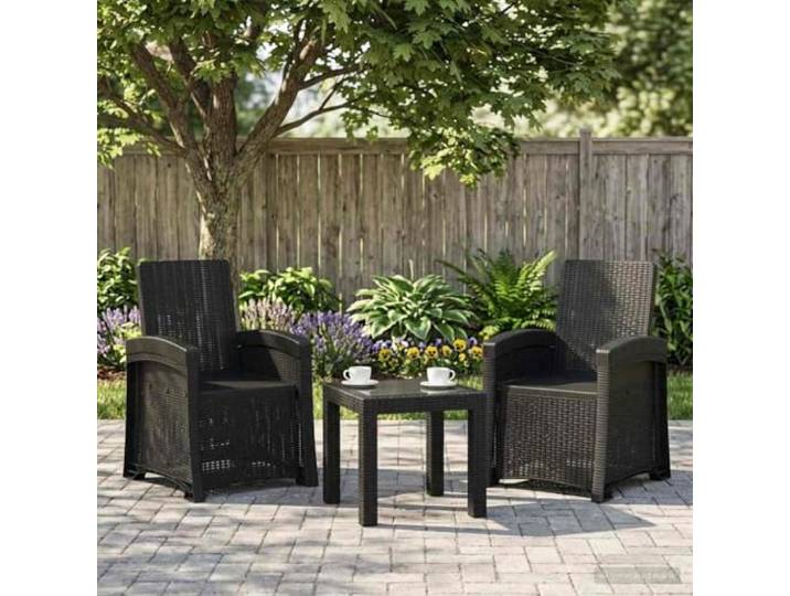 ZQQLVOO Liegesessel Garten Rattan-Optik 2er Set Anthrazit Polypropylen Wetterbeständig, pflegeleicht, 3 Stufen verstellbar, leicht beweglich, für Garten Terrasse Balkon