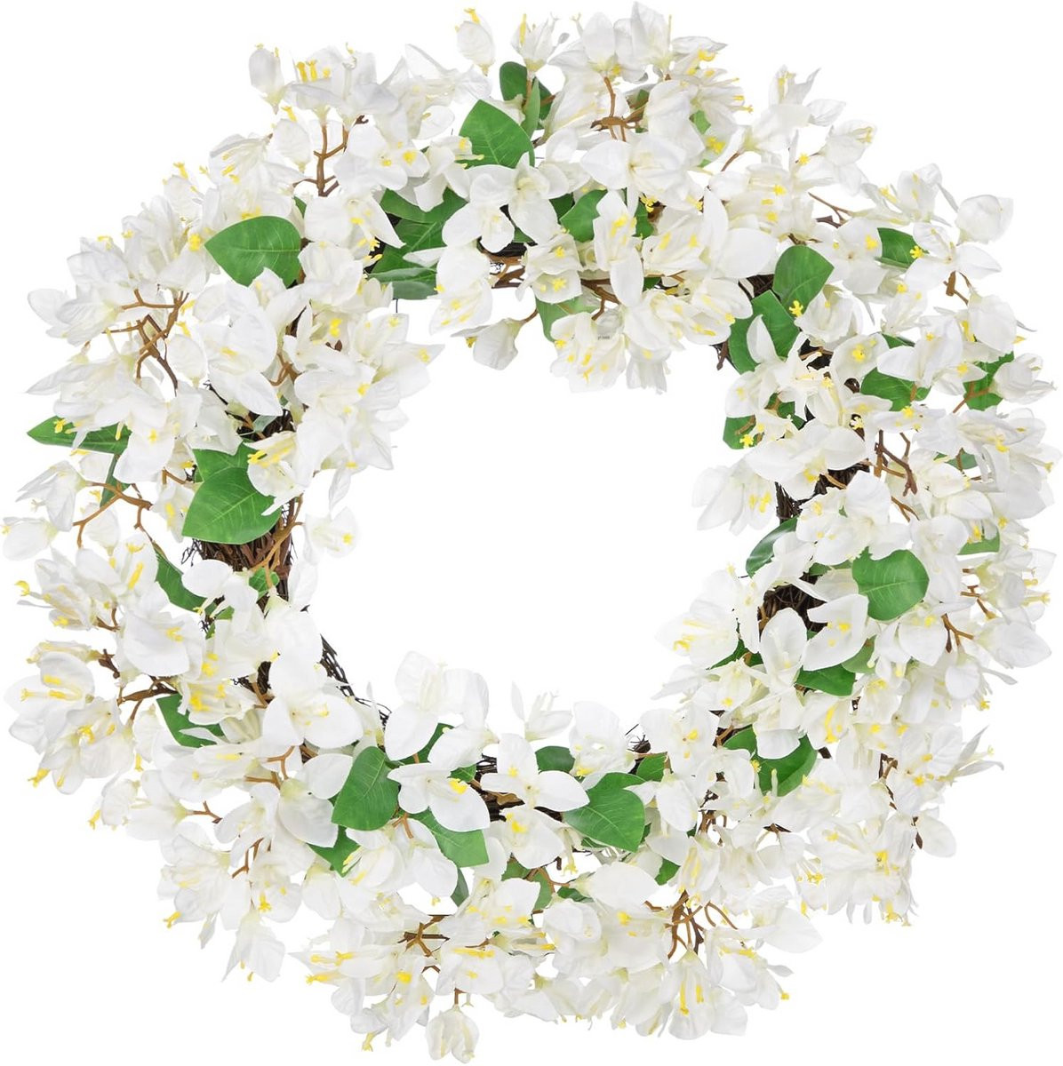 Bloemrijke kunstkrans voor deurdecoratie en binnenhuisdecoratie - 46 cm
