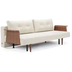 INNOVATION LIVING Schlafsofa mit Armlehnen Recast Plus dunkel Stoff Off White