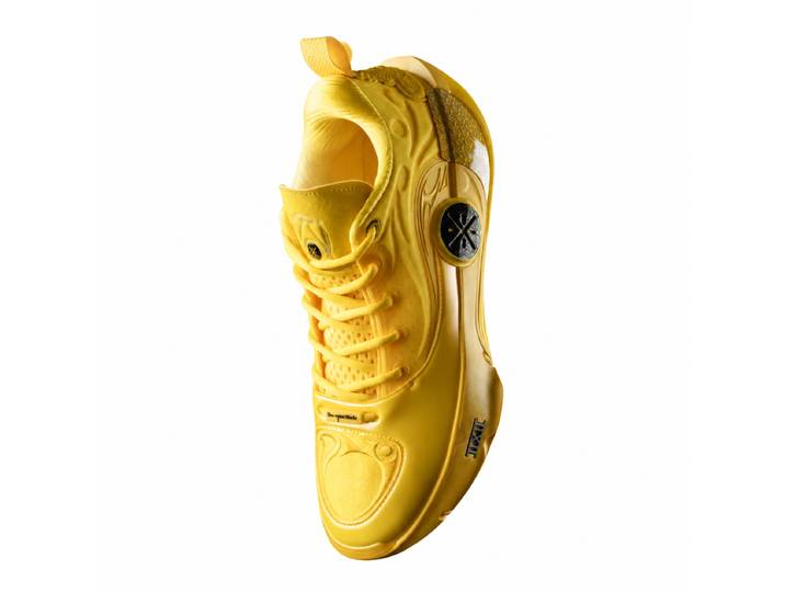 EU45 LI-NING Weide Dao 12 Chaussures de basket professionnel pour homme intérieur et extérieur - Jaune éclatant