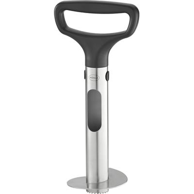 Obstschneider RÖSLE, silber (silberfarben, schwarz), B:11,5cm H:9cm L:27cm, Edelstahl 18/10, Küchenschneider, Obstschneider, Ananasschäler mit ergonomischem Griff, Einschneidskala, Auswurfschlitz