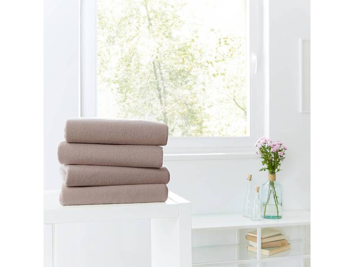 Drap-housse en peluche Sotta 180 x 200cm Beige/Taupe