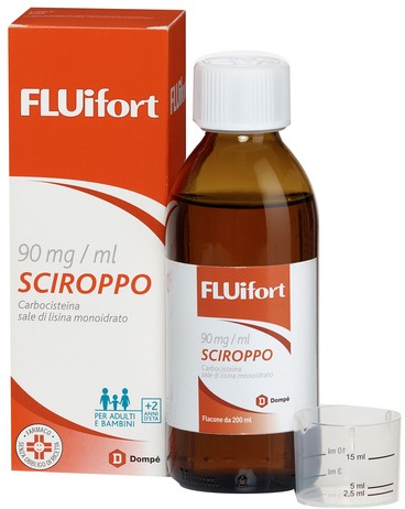 Fluifort 9% Carbocisteina Sciroppo Mucolitico 200 ml Con Misurino