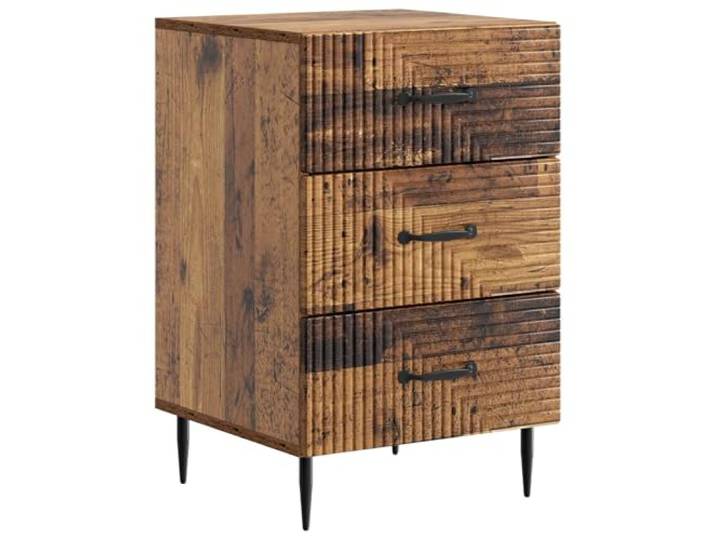 LMTYOENFG Nachttisch mit 3 Schubladen 43x41x66,5 cm Altholz-Optik Stauraumwunder fürs Schlafzimmer: Kompakter Beistelltisch aus Holzwerkstoff mit drei leichtgängigen Fächern.