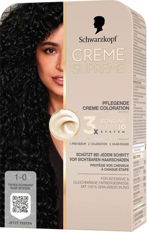 Creme Supreme - Coloration 1-0 Tiefes Schwarz, 1 Stück, - Tiefes Schwarz