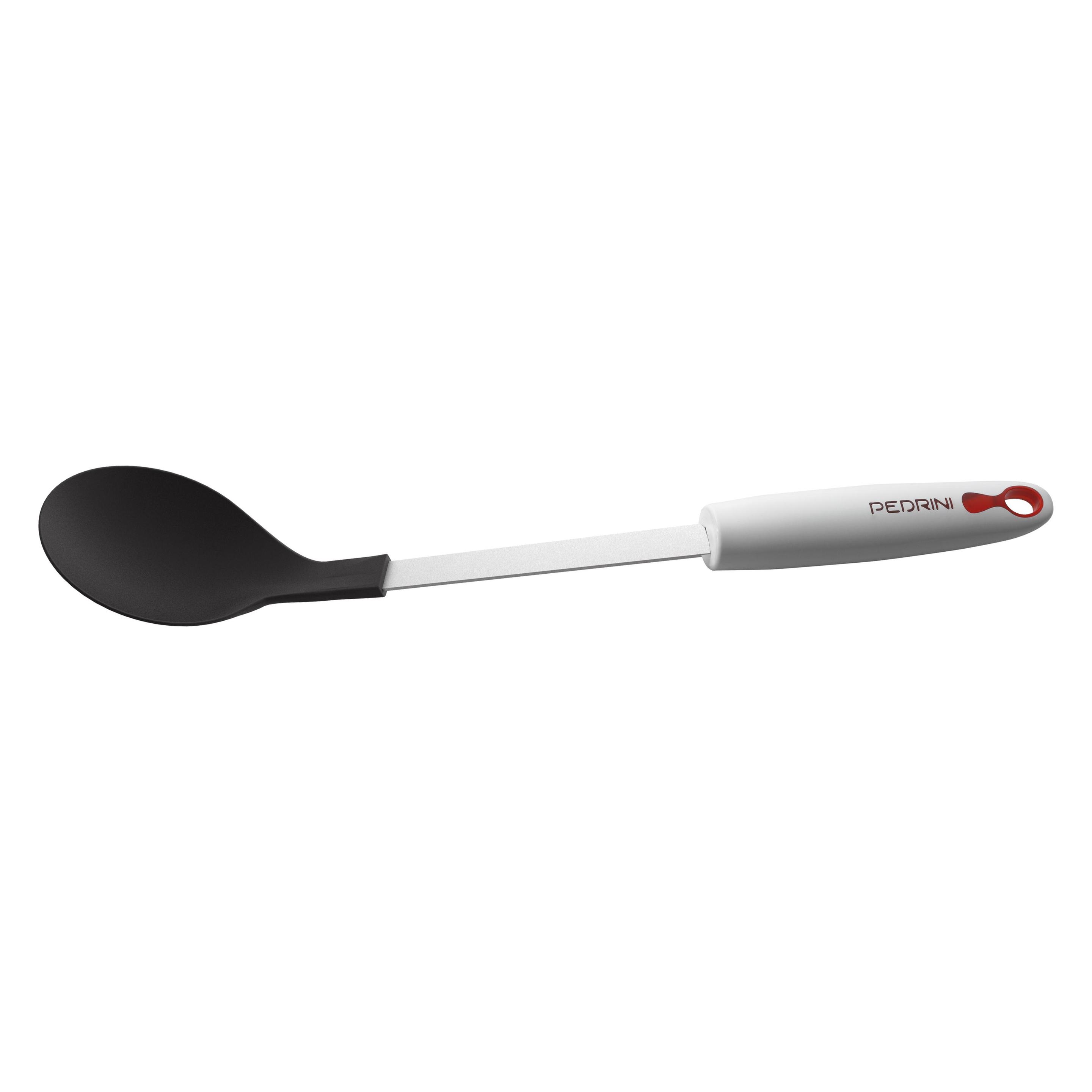 Pedrini 0727 ABS Kunststofflöffel, Nylon, Edelstahl Schwarz, Edelstahl, Weiss (0727)