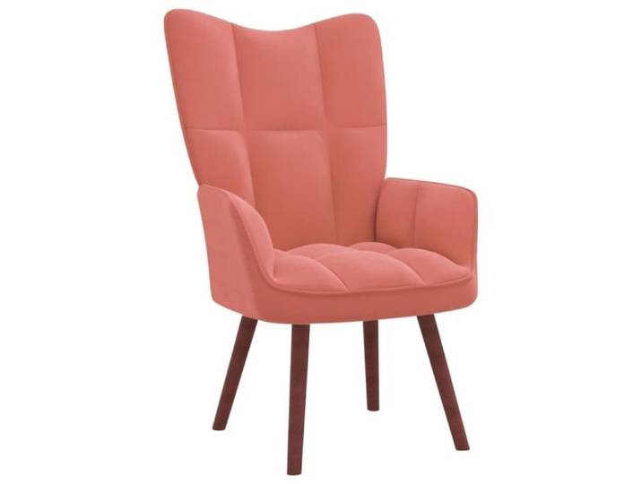 9744 ®JILI Rose MODE Fauteuil relaxation - Contemporain Fauteuil Scandinave Salon Rose Velours