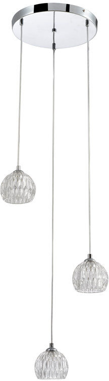 Mercer41 Heiser 3 - Light Polished Chrome Cluster Pendant Polished Chrome 25cm H X 25cm W X 25cm D
