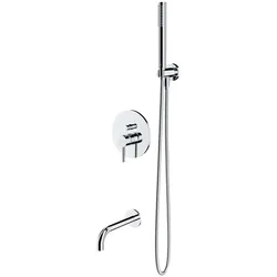 Omnires, Duscharmatur + Badewannenarmatur, y - inbouw badkraan, 3-gats installatie, met hoofddeel, met accessoires, chroom