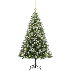 vidaXL, Weihnachtsbaum, Lisa (mit LEDs und goldenen Kugeln) (150 cm)