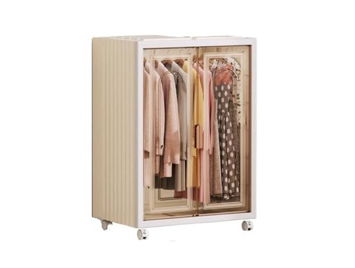 MCLIUJIA Mobiler Kleiderschrank Einfache Tuch Kleiderschrank Abnehmbare Tragbare Regale Kleidung Rack Hause Lagerung Schneller und einfacher Aufbau(White)