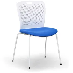 OPEN Kunststoff-Konferenzstuhl, weiß/blau