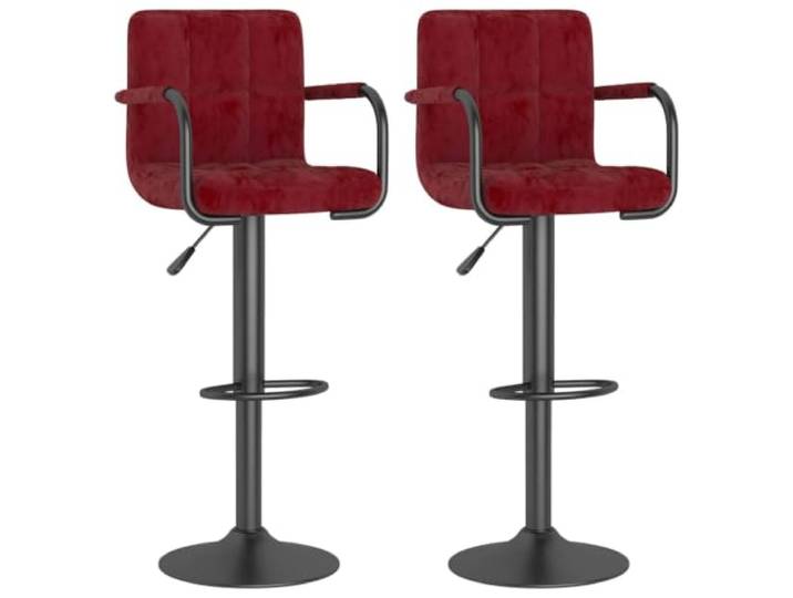 Makastle Barhocker 2 STK. Weinrot Samt