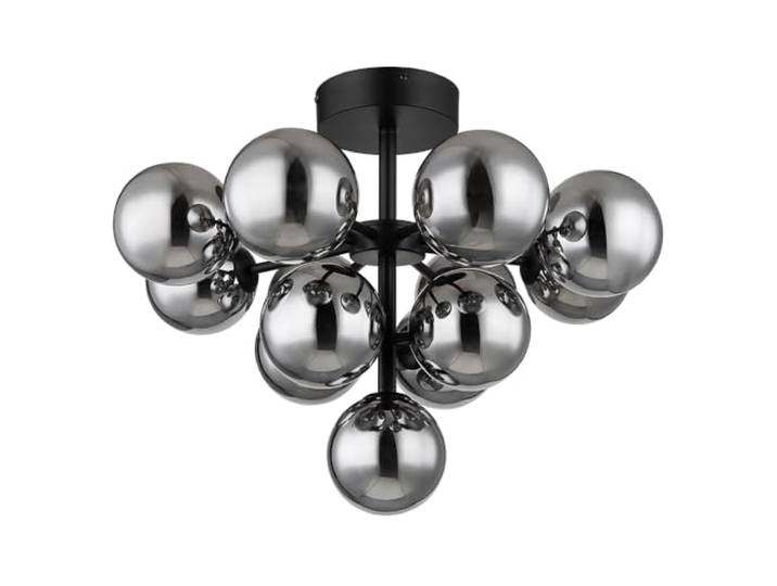 Deckenleuchte Deckenlampe Wohnzimmerleuchte Glaskugeln rauchfarben D 56 cm