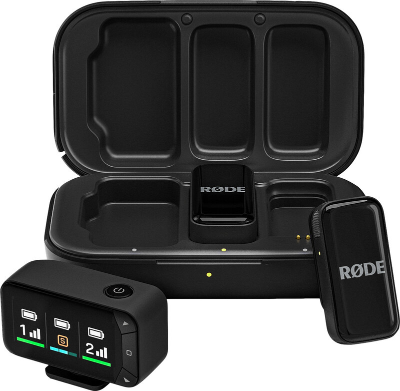 RØDE Wireless Micro Compacte draadloze microfoon camerakit met twee microfoons, smartphone-receiver en oplaadcase, zwart