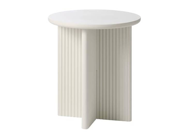 möbelando Beistelltisch >Palma< Modern, rund, Ø 50 cm in Greige – MDF & Stahl, 55 cm hoch, stilvolles Design, 20 kg belastbar, zerlegt geliefert mit Anleitung, ideal für Wohn- & Schlafräume