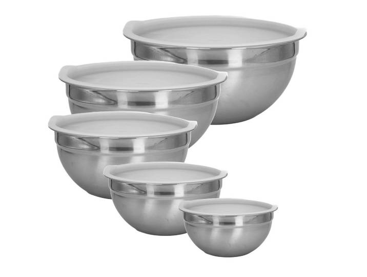 SALAT RÜHRSCHÜSSEL Set mit Deckeln in verschiedenen Größen (5-tlg.)