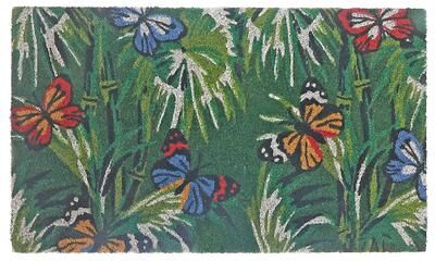 IH Casa Decor Coir Door Mat Butterfly Floral
