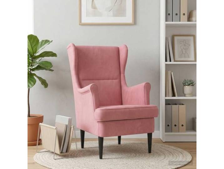 YUTAASU Velvet Accent Chair Pink for Bedroom Mid Century Modern, Removable Cushion, Rubber Wood Legs, Sturdy Metal Frame, Living Room