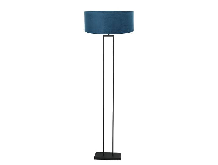 Lampadaire Stang modèle E Ø 50cm Noir/Bleu Velours E27
