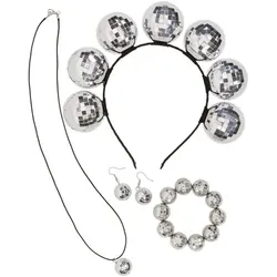 Set "Disco-Kugel", silber, 5-teilig