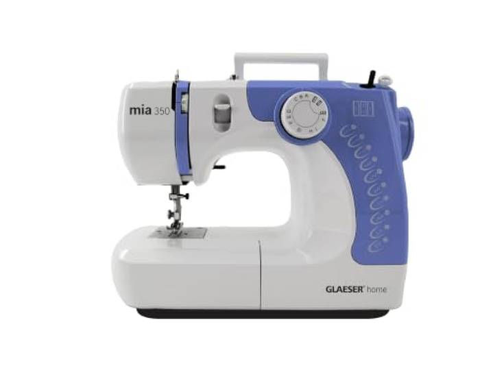 GLAESER home Nähmaschine mia 350 für Anfänger Knopflochfunktion, Automatisches Aufspulen, Auswechselbare Nähfüße, Einfache Stichauswahl, Erhältlich in 2 Farben
