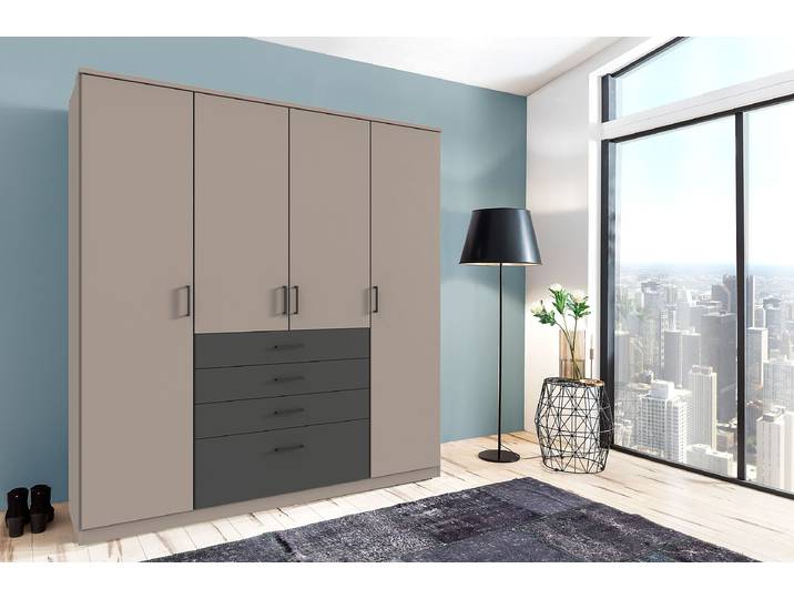 Drehtürenschrank Cottbus 180cm Beige/Saharagrau/Graphit ohne Spiegeltür/-en