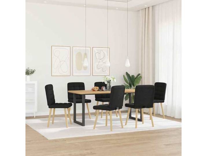 TOP 2025* Chaises à manger Scandinave Chaise Cuisine lot de 6 noir tissu LV437