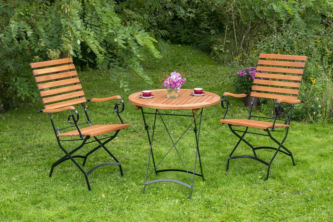 MERXXHANDELS Schlossgarten Set 3tlg 2 Sessel Tisch Ø 70cm 16909247