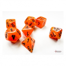 Chessex Würfel - MINI Vortex Orange/black (7-Mini-Würfelset) 296758