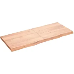 vidaXL Waschtischplatte Hellbraun 120x50x(2-4) cm Massivholz Behandelt