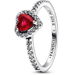 Pandora 198421C02 Damenring Erhabenes Herz Rot, 60/19,1