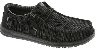 Hey Dude Wally Stretch Sox - Mens 9 Black Oxford Shoes Medium