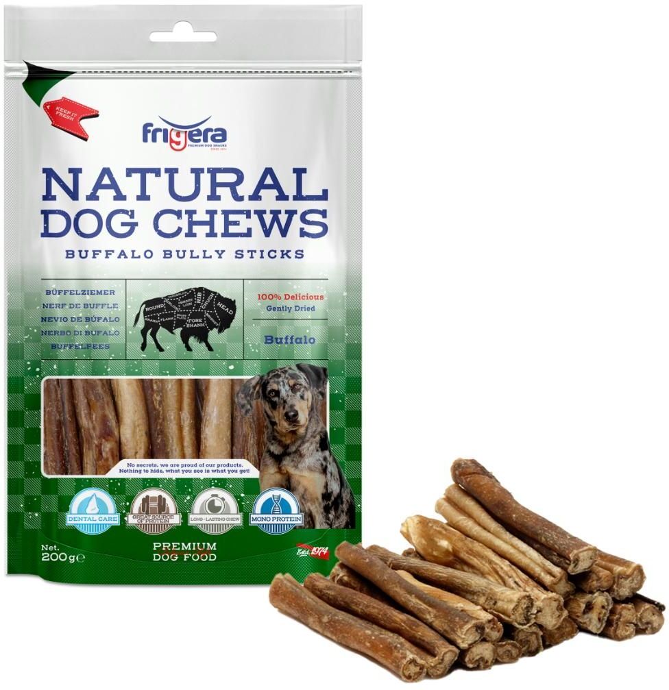 Frigera - Natural Dog Chews Buffalo bully sticks 200gr - (402285851853)