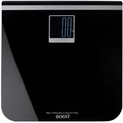 Sogo, Personenwaage, Vejer op til 150 kg - Sort (150 kg)