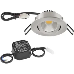 EVN Hochwertiger LED Deckeneinbaustrahler schwenkbar 6W 3000K mit Netzteil warmweißes Licht