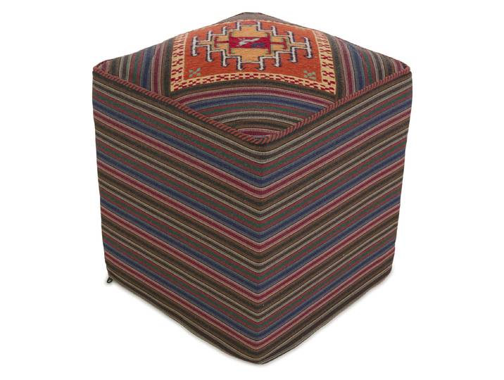 Kelim Sitz Hocker Teppich 51x51 Handgewebt Orientteppich Perserteppich Quadratisch Wolle