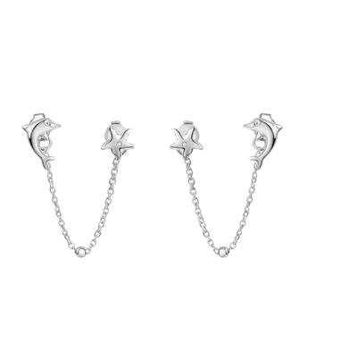 Paar Ohrstecker VIVANCE "925/- Sterling Silber rhodiniert maritim", weiß, Ohrringe, Damen, one-size, Silber 925 (Sterlingsilber)