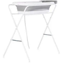 Chipolino Babybadewanne-Set Slim, Ständer 90 cm, Ablage, klappbar, Thermometer grau