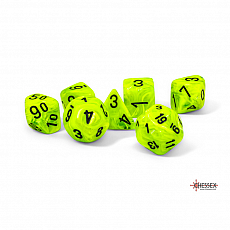 Chessex Würfel - MEGA Vortex - leuchtend grün/Schwarz (7-Mega-Würfelset) - W6 ca. 20mm 297934