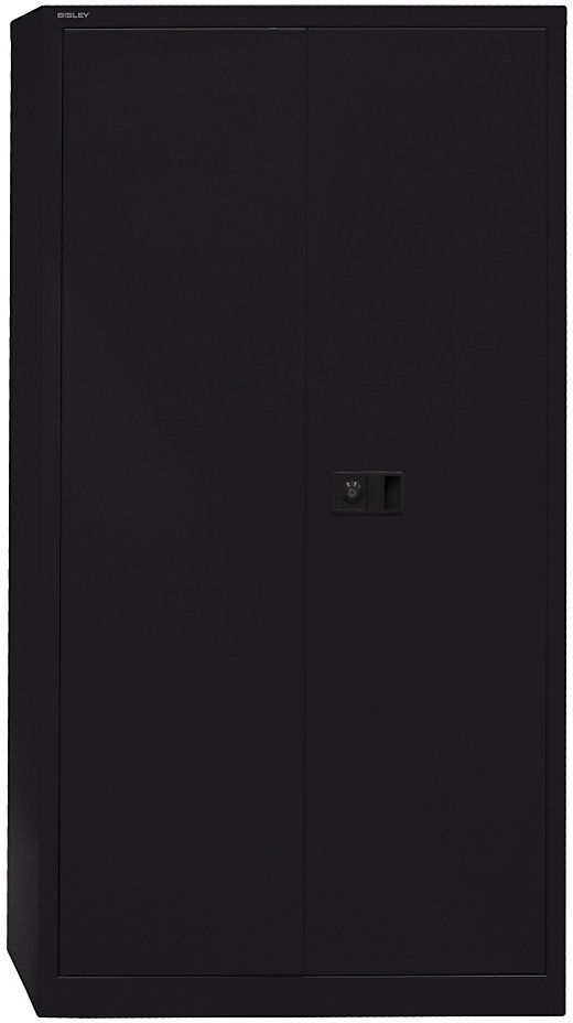 UNIVERSAL Flügeltürenschrank, HxBxT 1806 x 914 x 400 mm, 3 Fachböden, 4 Ordnerhöhen, schwarz BISLEY