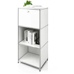 Floordirekt Metallregal   Concept Epure MK-107   4-stöckiges Aufbewahrungsregal mit verschließbarem Fach & Ablagen