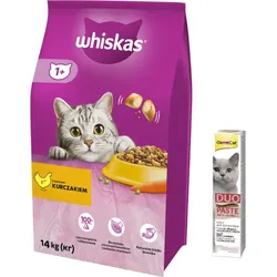 WHISKAS Chicken Huhn 14kg + GIMBORN Gim Cat Paste Anti-Hairball 50g -3% billiger!!!