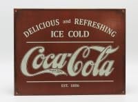 Desperate Enterprises Coca-Cola Est 1886 tinnen bord - nostalgische vintage metalen wanddecoratie
