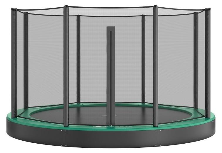 Trampolin AKROBAT ORBIT FLAT 365 (12 Fuß), grün, inklusive Sicherheitsnetz
