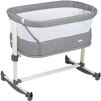 Beistellbett BABYGO "Vivaldi, grey", Baby, Gr. Liegefläche B/L: 47cm x 81cm, kein Härtegrad, grau, Kunststoff, Polyester, Babybetten