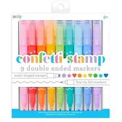 Ooly, Stempel, Doppelseitige Filzstifte mit Confetti Stamp-Stempeln